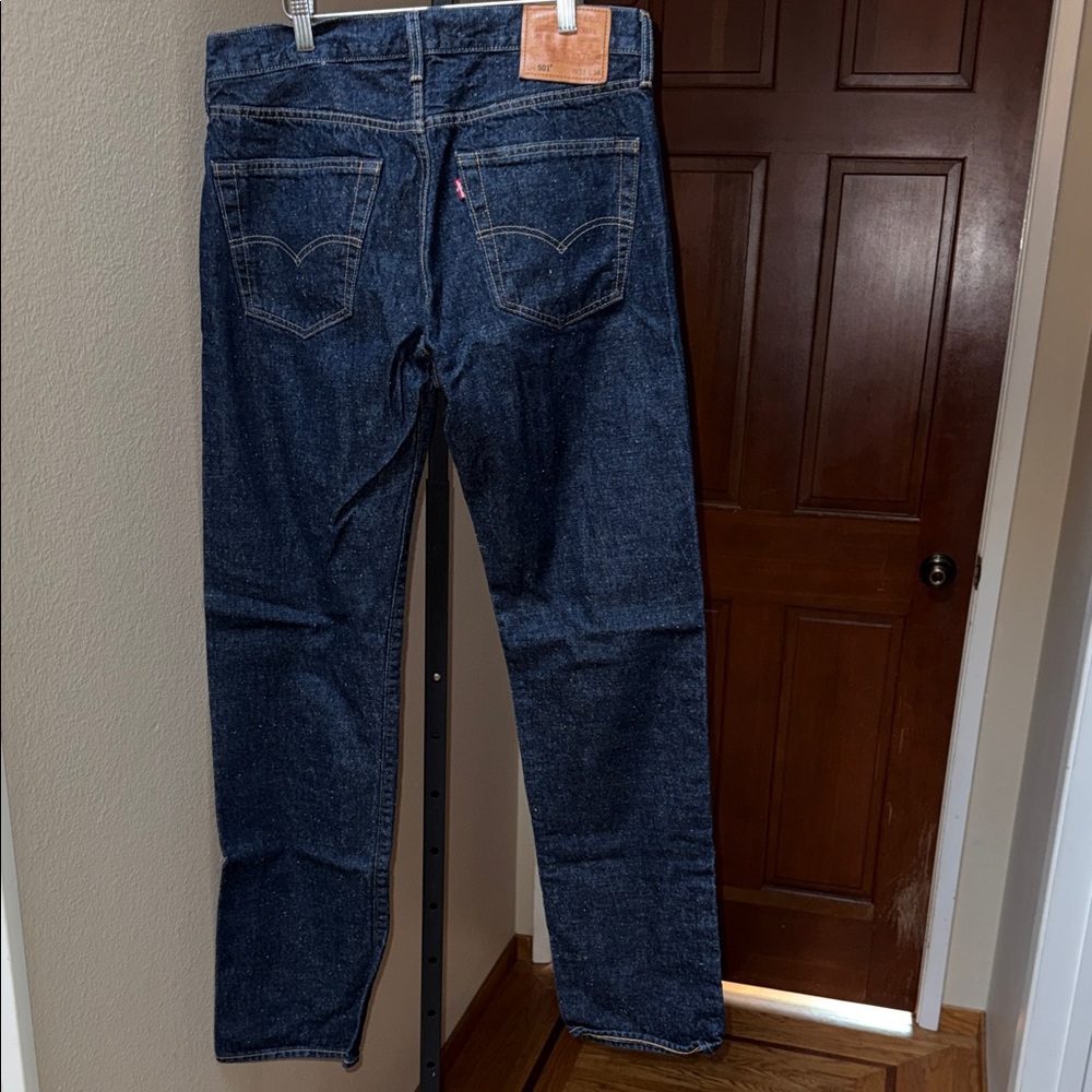 Levi's 501 Dark Blue Selvedge Jeans Cotton Hemp Men’s Size 33 x 34 - Picture 5 of 9